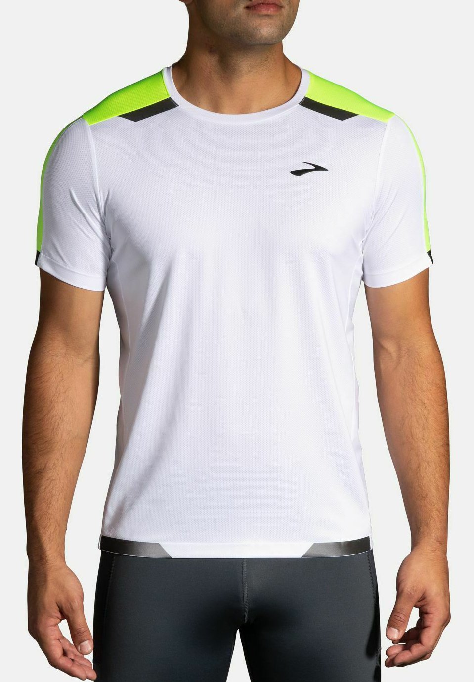 Brooks RUN VISIBLE SHORT SLEEVE - T-shirt print - white asphalt  nightlife/wit - Zalando.nl