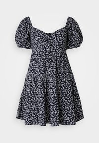PUFF SLEEVE MINI DRESS - Jersey dress - navy