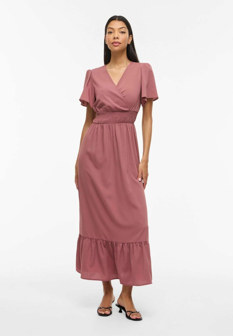 VILA MAXIKLEID VIMATHILDE KURZÄRMELIGES - Maxi dress - rose brown/light pink 