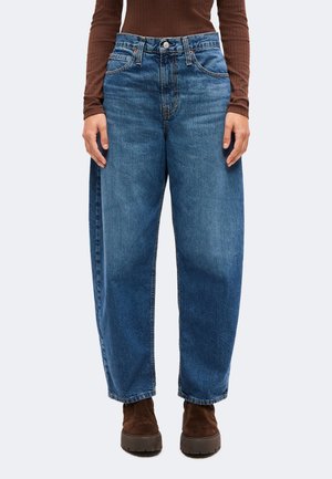 GAP, CROP BARREL - Jean large - dark wash indigo