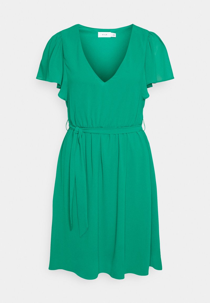 VILA VIMICADA V NECK SHORT DRESS - Vestido de cocktail / Vestido de festa - pepper green