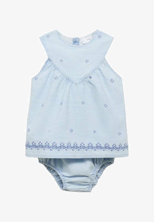 FROG WITH EMBROIDERED DETAILS - Denim dress