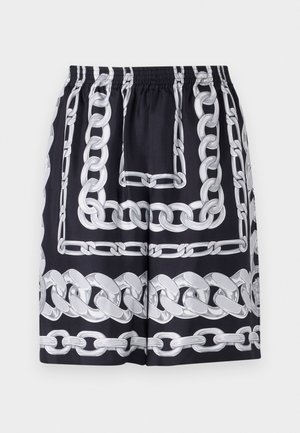 Versace MEDUSA CHAINS PRINT  - Shorts - black/silver-coloured