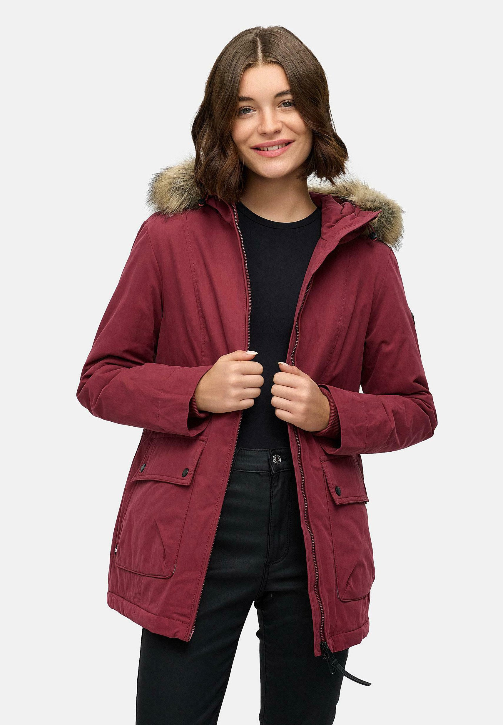 Parka Veste Hiver Rouge Ragwear Manteau D'hiver Wine Red/rouge Foncé - Main Image