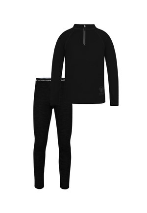 MERINO SKIUNTERWÄSCHE THERMOUNTERWÄSCHE SET AUS MERINOWOLLE LANGARMSHIRT UND UNTERHOSE  - Unterhemd/-shirt - schwarz