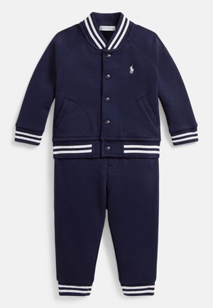 FLEECE BASEBALL JACKET & JOGGER PANT SET 0-2Y - Cardigan - refined navy