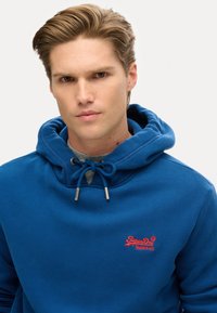 Superdry & Co ESSENTIAL LOGO - Jersey con capucha - pilot mid blue