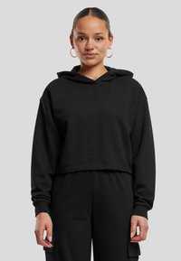 Urban Classics - URBAN CLASSICS DAMEN LADIES OVERSIZED CROPPED LIGHT TERRY HOODIE - Hoodie - black Miniatuurafbeelding 1