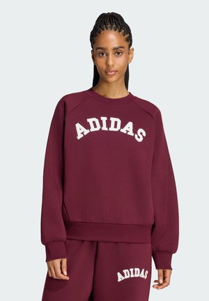 adidas Sportswear, ADIDAS WOMEN 3 STRIPES CREW SWEATSHIRT - Sudadera - lgsogr/maroon