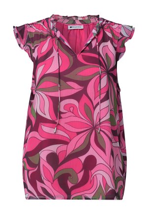 Street One, BLUSENTOP AUS CHIFFON MIT SPLIT NECK - Blouse - magenta dream