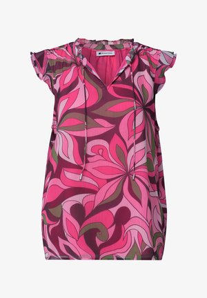 Street One, BLUSENTOP AUS CHIFFON MIT SPLIT NECK - Blouse - magenta dream