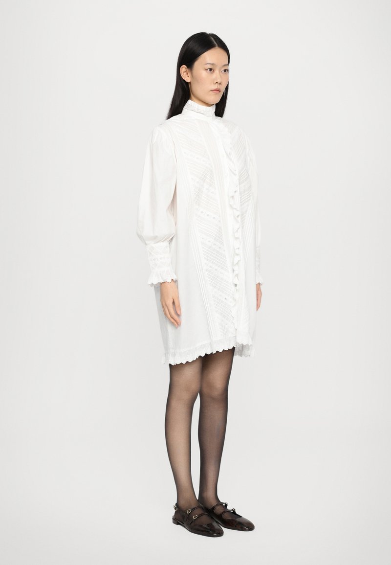 Weißes Kleid Graues Kleid Braune Stiefel G-STAR Kleid (khaki, 34)