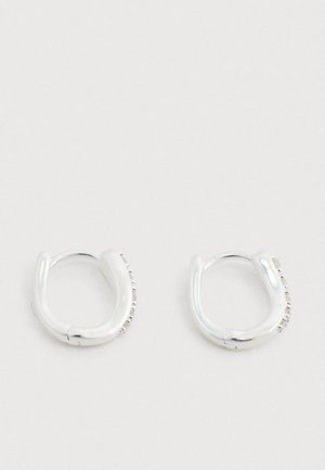 RIVA PAVÉ DIAMOND HUGGIE - Orecchini - silver-coloured