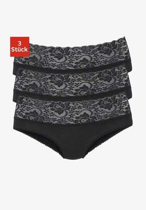 LASCANA 3 PACK - Trusser - black