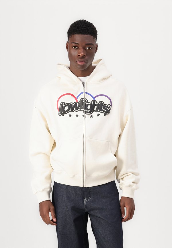 THREE RING LOGO ZIP HOODIE UNISEX - Sweatjacke - ecru