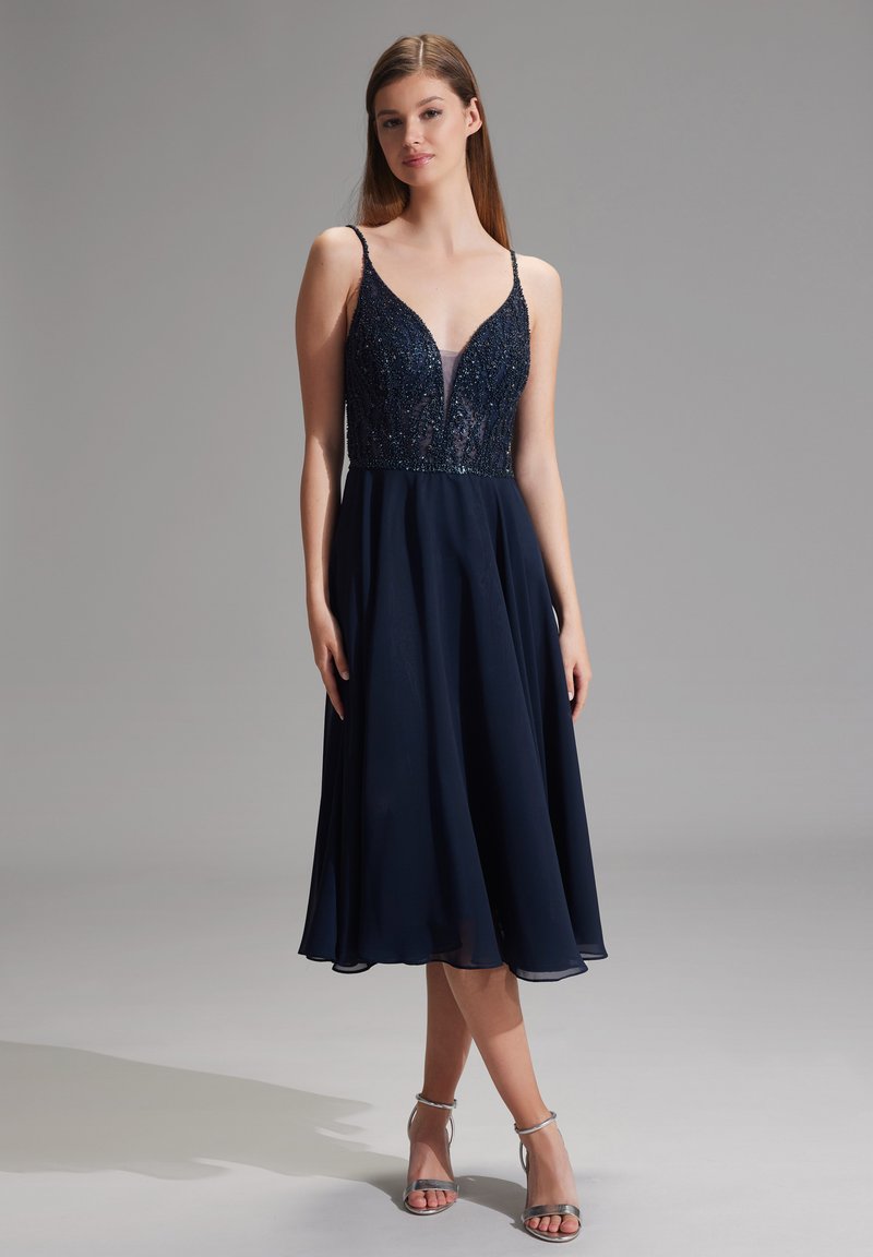 Swing - HEY KYLA - COCKTAIL DRESS MADE OF MATERIAL MIX - Cocktailjurk - navy, Vergroten