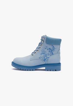 Ed Hardy, WOMENS WORKER BOOT - DANCING DRAGON - Bottines à lacets - blue