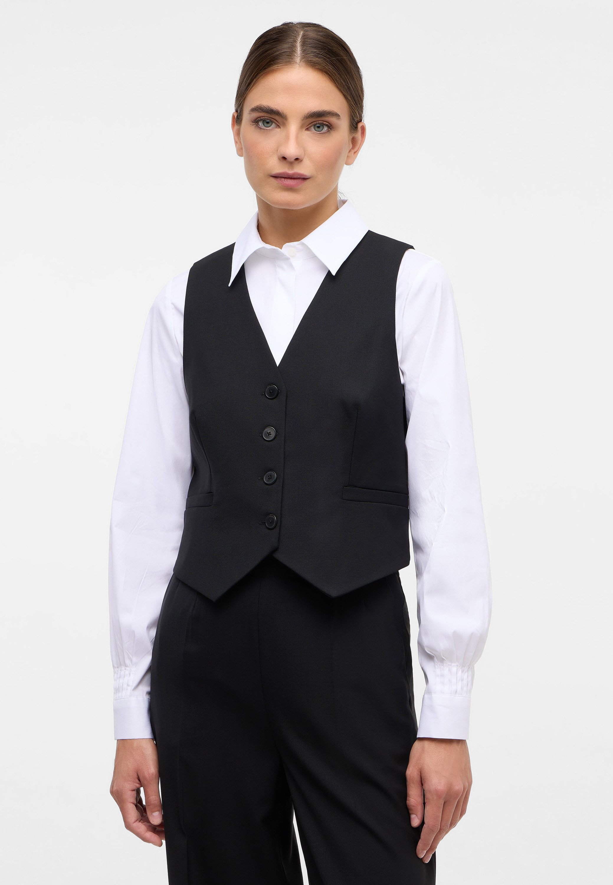結-yui- YV-001 2 BUTTON VEST C/F GABARDINE / BEIGE