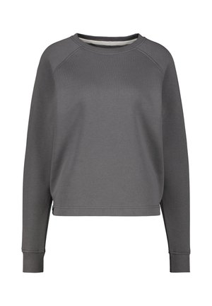 Grauer Sweatshirt aus einem Baumwoll-Mix, mit Rundhalsausschnitt, Rippbündchen und lässiger Passform, sowie gesteppten Details entlang der Nähte.
