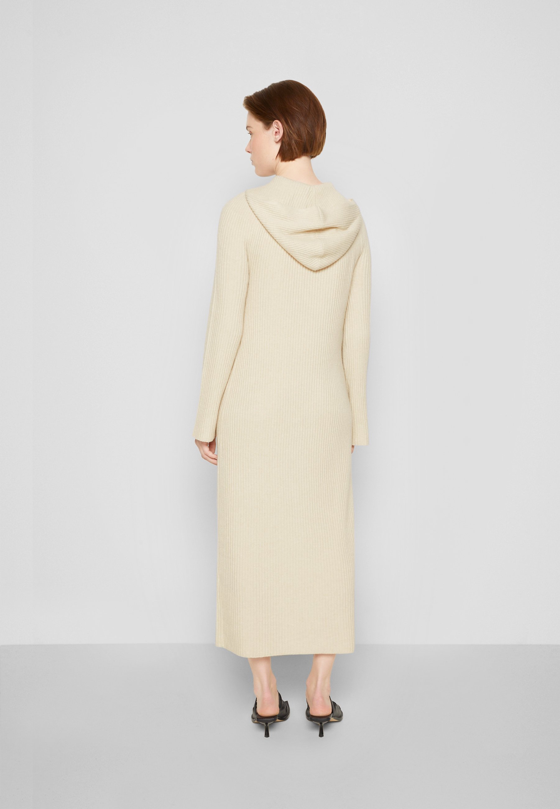 Theory Hooded Dress Jumper Dress Ecru Heather, Women's, Size: Large, Beige