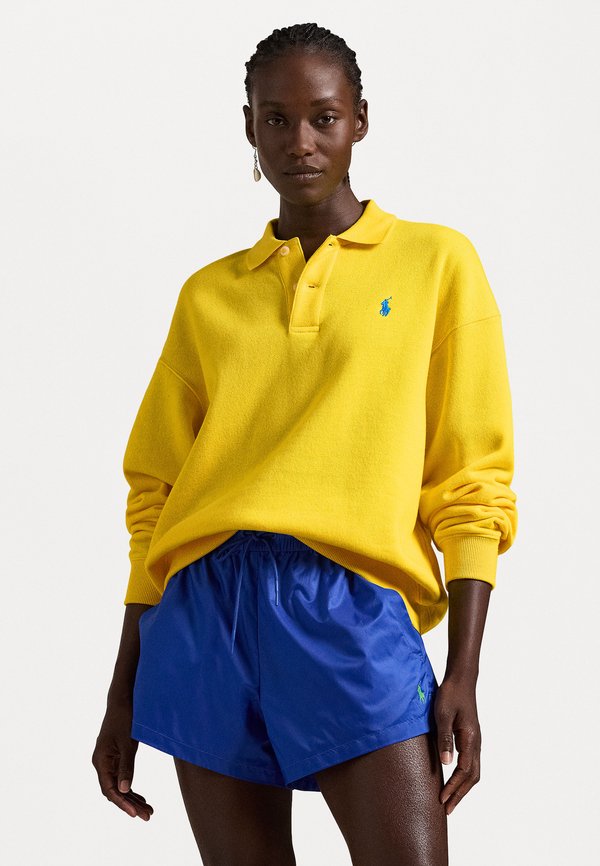 POLO COLLAR FLEECE PULLOVER - Sweatshirt - lemon crush
