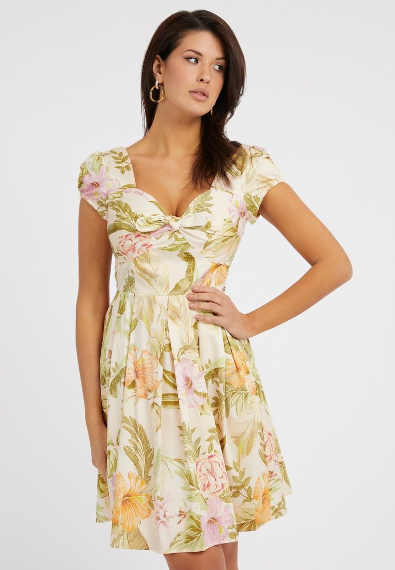 Guess IMPRIMÉ À FLEURS Freizeitkleid vert multi/grün Zalando.de