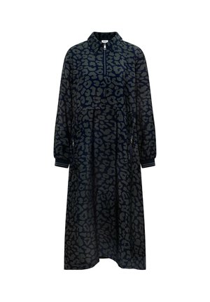 Cecil, MIDIKLEID MIT ZIPPERDETAIL UND LEO-MUSTER - Blousejurk - dark navy blue