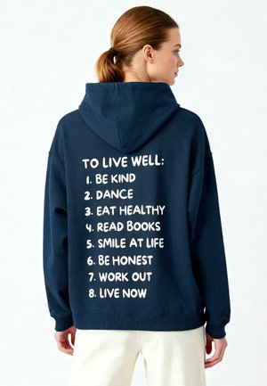 TO LIVE WELL UNISEX OVERSIZED HOODIE - Sweat à capuche - dark blue