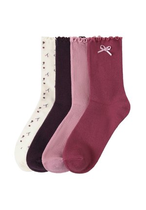 Lindex, LINDEX 4-PACK SOCKS LINDEX - Чорапи - dark dusty pink