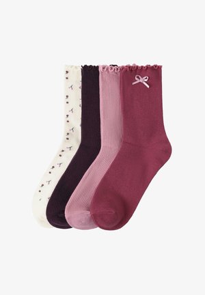 Lindex, LINDEX 4-PACK SOCKS LINDEX - Chaussettes - dark dusty pink