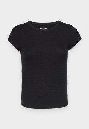 American Eagle WAFFLE BABY TEE - T-Shirt basic - black