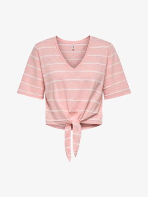 ONLY, ONLSUMMER V NECK KNOT - Trükipildiga T-särk - rosy touch