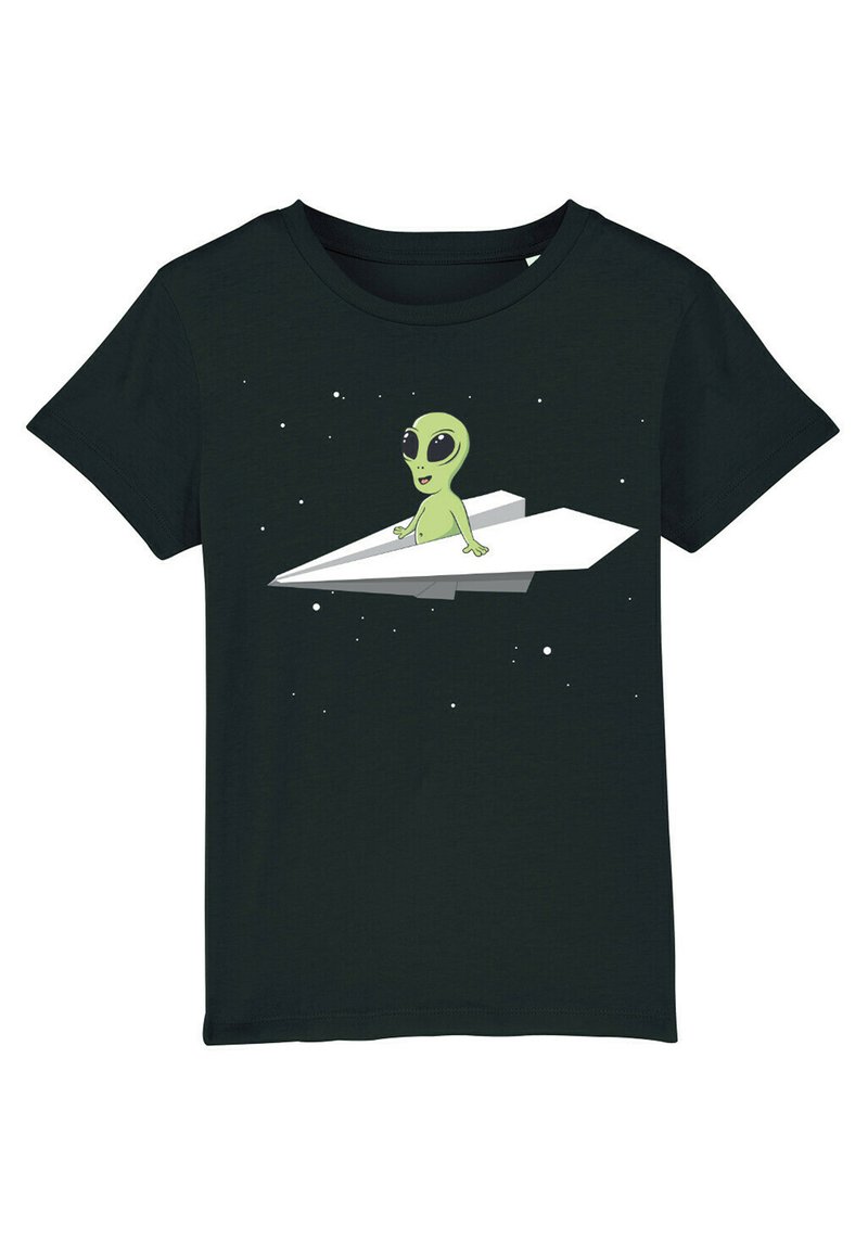 watapparel - ALIEN ON A PAPER PLANE - Print T-shirt - green, Enlarge