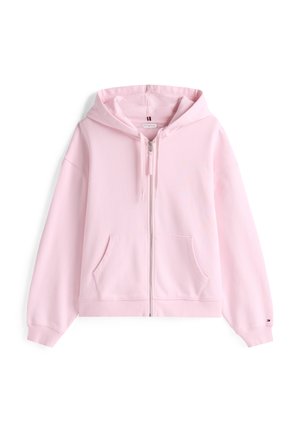 Tommy Hilfiger Curve SCRIPT ZIP HOODIE - Sweater met rits - light pink