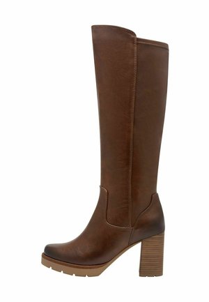 Marco Tozzi Kõrge kontsaga saapad - cognac