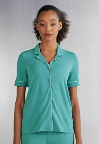 Intimissimi KURZÄRMELIGES, VORNE OFFENES - Pyžamový top - blau lagoon blue