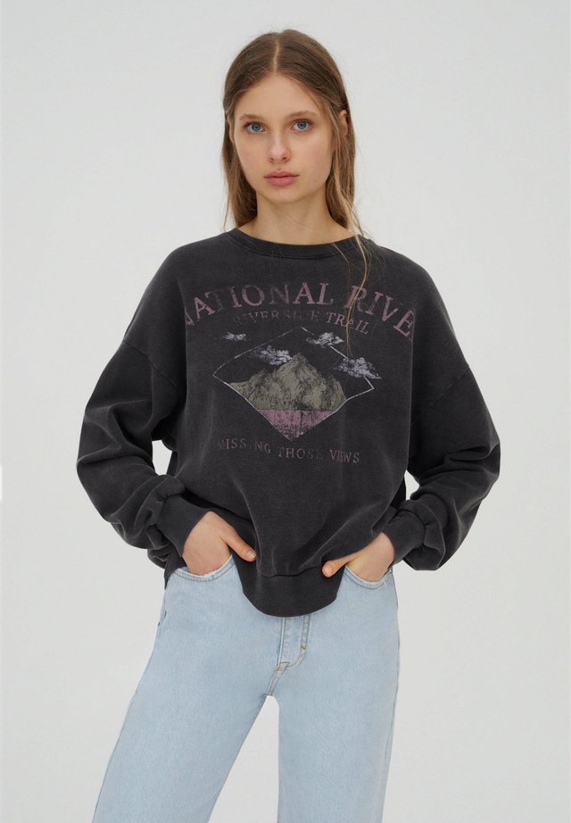 Sweatshirt - mottled dark grey