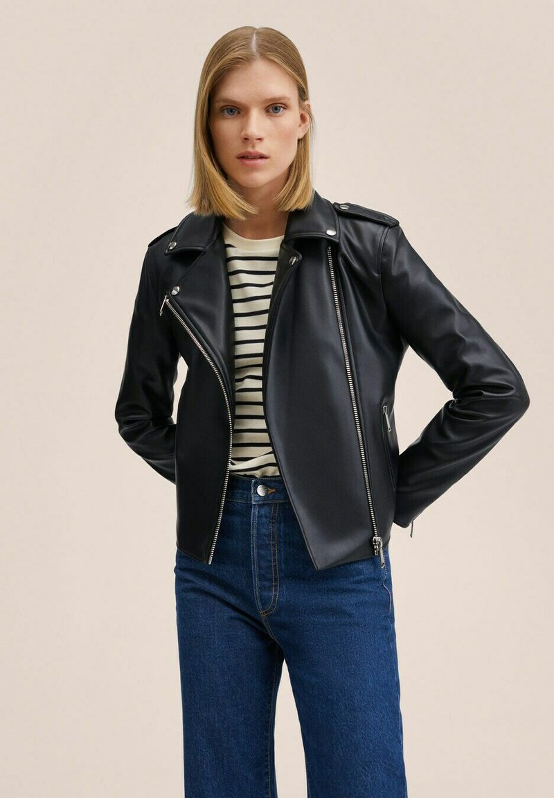 Damen Leichte Jacken | Mango Kunstlederjacke black/schwarz - QI62379 Damen Leichte Jacken | Mango Kunstlederjacke black/schwarz - QI62379
