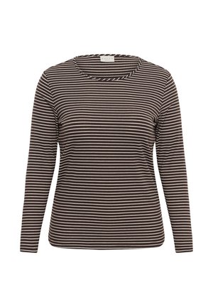 Kaffe Curve, KCSMILLA - T-shirt à manches longues - coffee bean chalk stripe