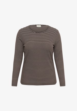 Kaffe Curve, KCSMILLA - T-shirt à manches longues - coffee bean chalk stripe