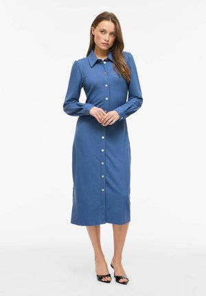 VILA MAXIKLEID VICHANIA LANGARM - Blusenkleid - medium blue denim