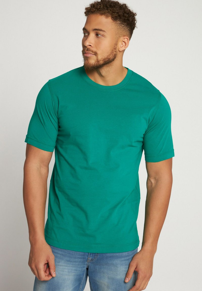JP1880 MOTIV AUF DER BRUST,RUNDHALSAUSSCHNITT - T-shirt basic - vert bouteille
