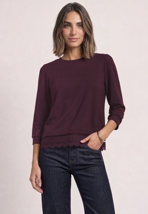 Street One, 3/4-ARM SHIRT MIT SPITZENKANTE AM SAUM - T-shirt à manches longues - rustic rouge