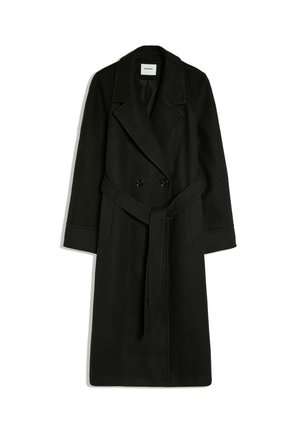 Bershka, COAT WITH BELT - COAT - Trenčkot - black