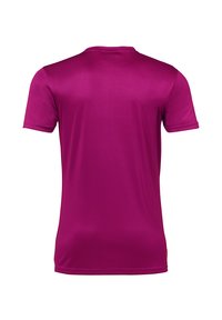 Korte mouwen sportshirt in levendig magenta, met een zachte, elastische stof en een ronde hals met een normale pasvorm.