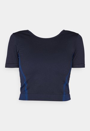 ONLY Play, ONPKAY CROP SEAM TOP - Trükipildiga T-särk - maritime blue