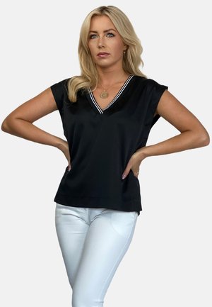 V NECK - Blouse - black