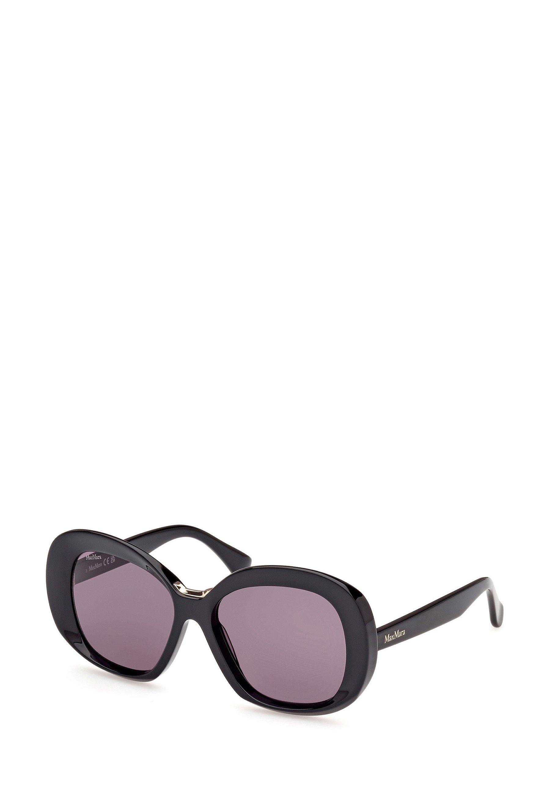 MaxMara Black Sunglasses with Purple Gradient Lenses Max Mara Sunglasses MM0046 Emme11 01B Shiny Black Smoke Grey  main image 2