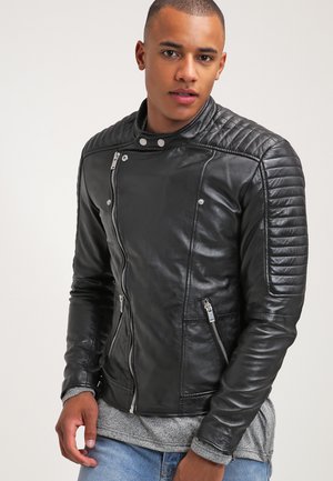 CROSSOVER - Leather jacket - black