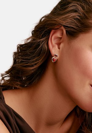 THOMAS SABO, OHRSTECKER HERZ GRANATROT ELYNDRA - Boucles d'oreilles - silberfarben rot